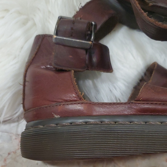 Dr. Martens Clarassa Dark Brown Leather Platform Sandals - Picture 11 of 16